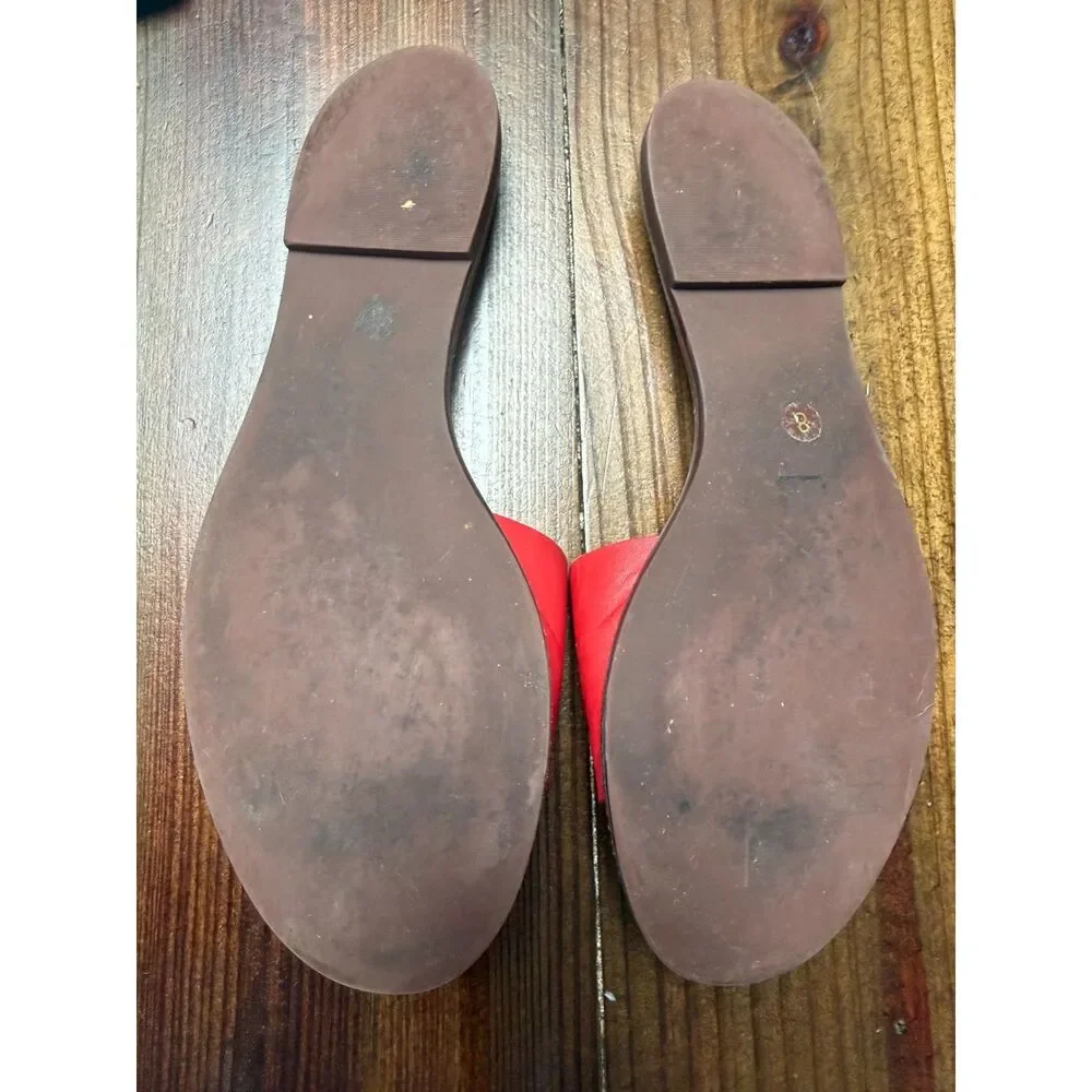 Tory Burch Ines Leather Slide Sandal Red Size 8